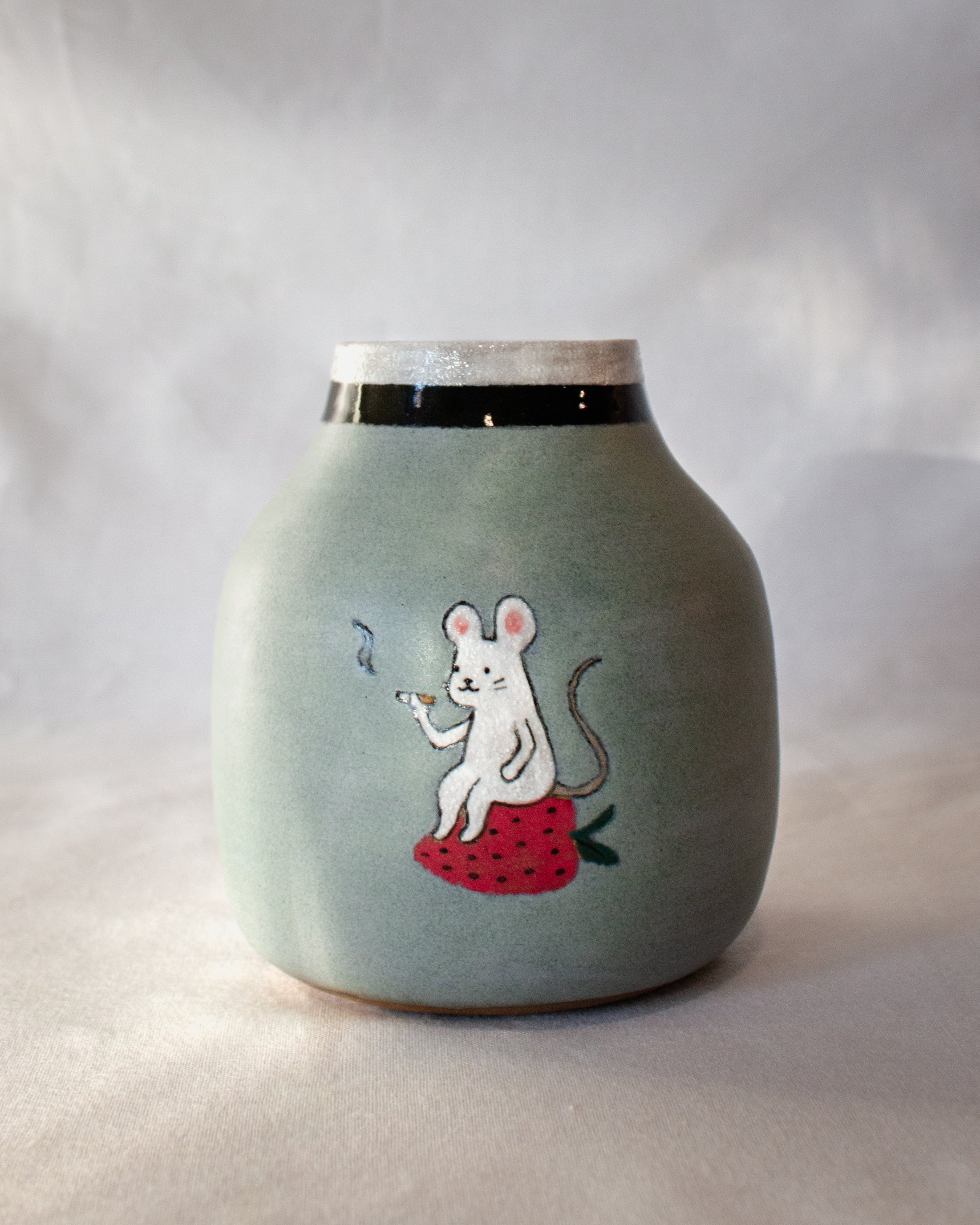 strawberry mouse vase