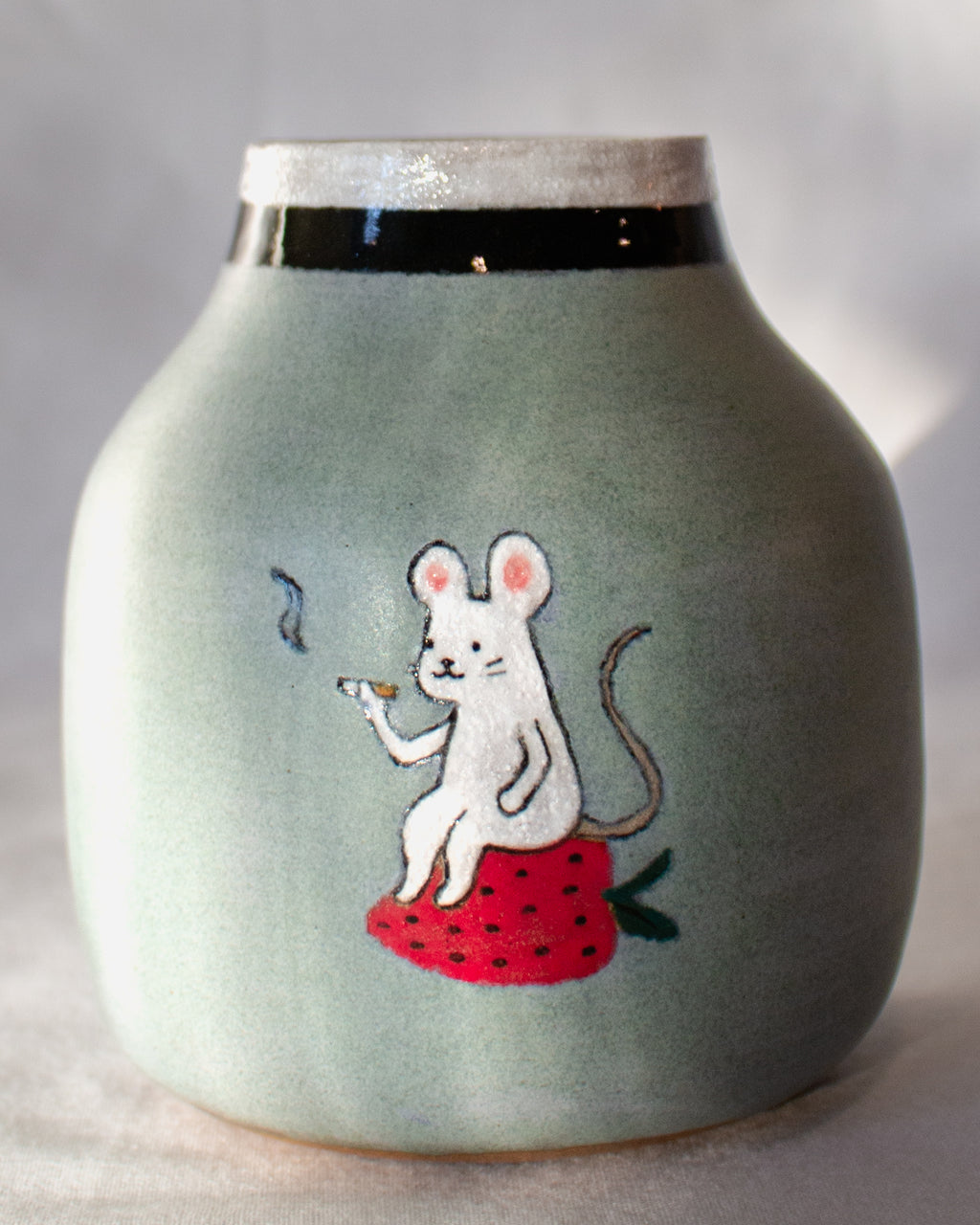 strawberry mouse vase